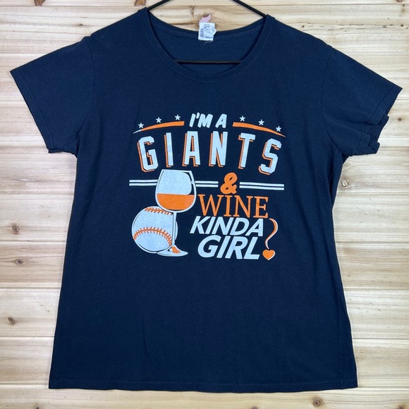 Gildan Tops - MLB San Francisco Giants T-Shirt Womens XL Black A Giants and Wine Kinda Girl